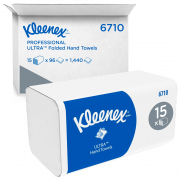 6710  Kleenex ULTRA Сложенные полотенца для рук - Белый / 3 слоя /  (1 пачка  x 96 листов)